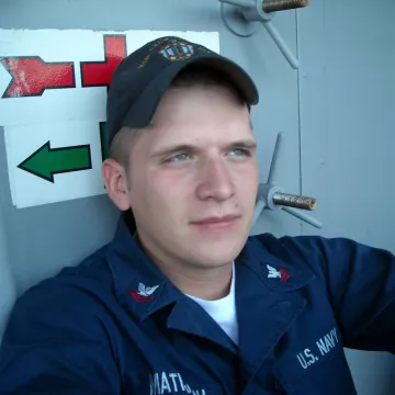 Chef Shawn Matijevich in his navy uniform