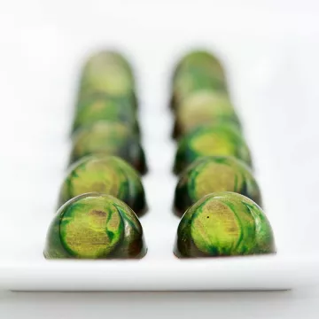 green chocolate bon bons