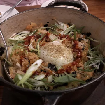 A bowl of bibimbap at Majordomo