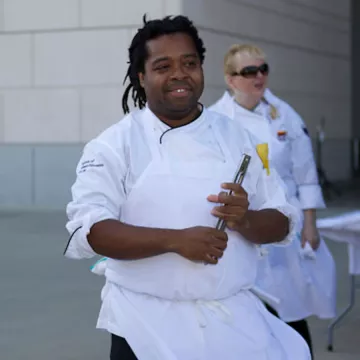 chef mike garrett at the ICE - Jets cooking school