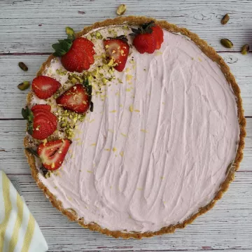 Strawberry-Lemon Tart with a Pistachio Shell