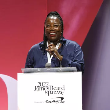 Chef Mashama Bailey at the 2022 James Beard Awards.