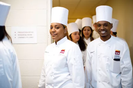 Students line up to enter the auditorium at the Institute of Culinary Education 2017 commencement ceremony
