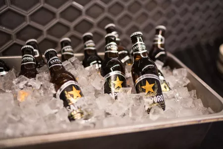 Beer on ice at an ICE event