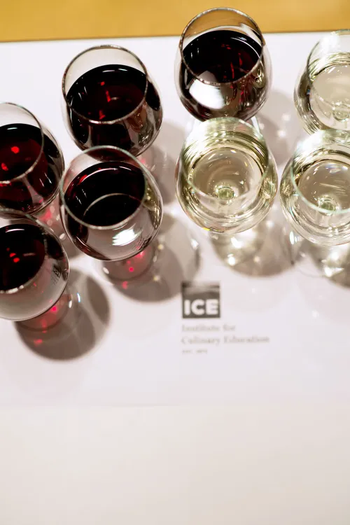 Culinary Management students at ICE study wine essentials