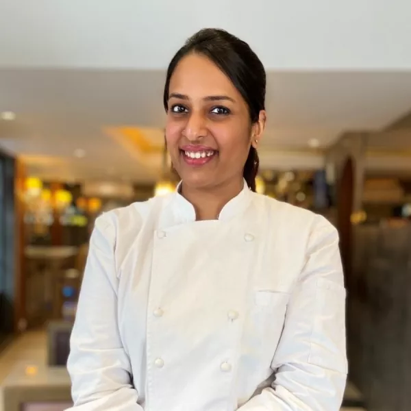 Pragati Mitta in chef whites