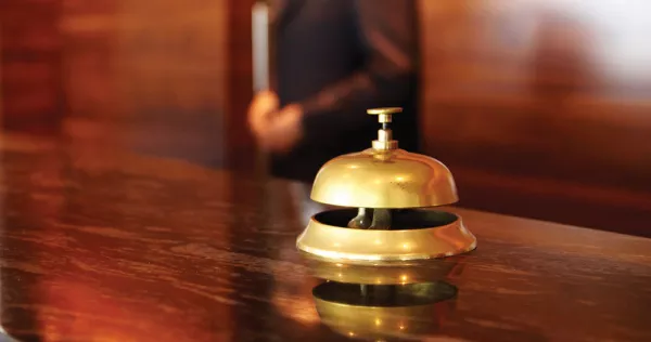 Hotel bell in lobby