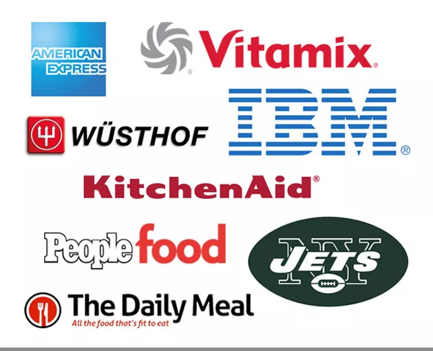 ICE Brand partners include American Express, The Daily Meal, Vitamix, IBM, Wusthof, KitchenAid, People magazine, and The New York Jets