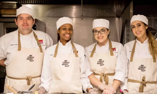 ICE students volunteer for a James Beard Foundation event at the Institute of Culinary Education