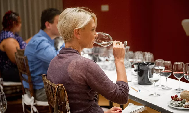 A class on wine essentials at Institute of Culinary Education.