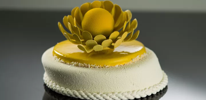 Chef Diego Lozano uses Brazilian ingredients like passion fruit in his pastries.