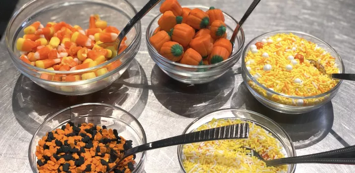 Candy corn and other Halloween treat ingredients