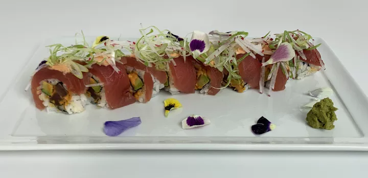 Chef Hideyo's inside-out spicy tuna sushi roll