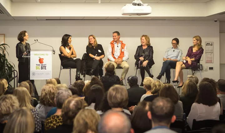 Top Chef's Padma Lakshmi, Chef Missy Robbins, Kerry Heffernan, Susan Ungaro, Pascaline Lepeltier and Melissa Clark at the Institute of Culinary Education