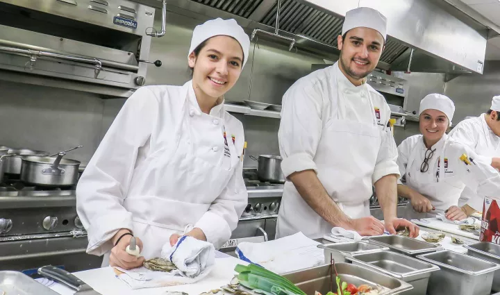 ICE students in the kitchen at the Institute of Culinary Education Los Angeles campus