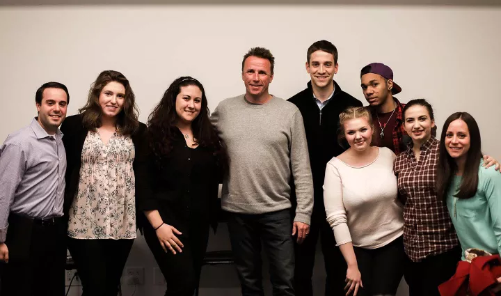 Chef and restaurateur Marc Murphy with ICE students at a Meet the Culinary Entrepreneurs lecture at ICE