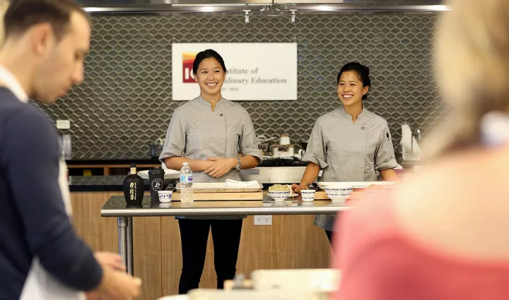 Mimi Cheng's Hannah and Marian Cheng host a NYCWFF master class at ICE. Photo by Getty Images
